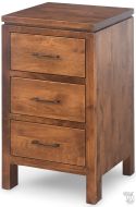 Solid Alder Wood 2 West Collection 3 Drawer Nightstand in Tuscan Brown Finish