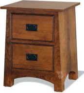 California Made Solid Cherry Wood Sierra Vista 2 Drawer Nightstand in Cherry Wood Autumn Glazed