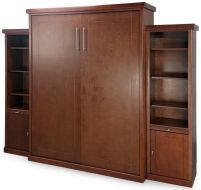 Birch Wood Aspen Queen Wallbed & Pier Set in Mahogany Finish