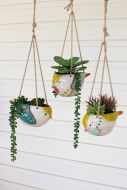 Ceramic Hanging Bird Planters Each