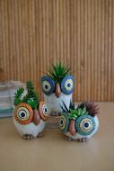 Ceramic Owl Planters Each