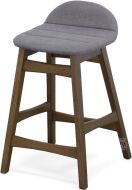 Solid Parawood Space Savers Upholstered Counter Stool in Walnut Finish