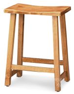 Amish Crafted Solid Maple Wood Saddle Counter Stool in Caramel Cocoa