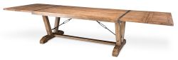 Mahogany Wood Yellowstone Grand 140" Extension Dining Table in Buckskin Finish
