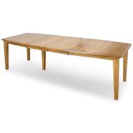 Amish Crafted Solid Maple Wood 144" Long Extension Leg Table in Harvest Finish
