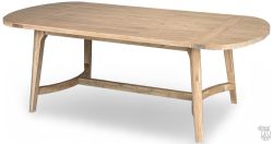 Solid Mindi Wood Aria 86" Oval Dining Table in Washed Finish