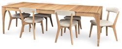 Amish Crafted Solid Quartersawn White Oak Cole Extension Table & Chair Set in Natural Effects Finish
