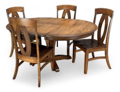 Amish Crafted Solid Maple 48" Butterfly Leaf Extension Table & Lorraine Chair Set in Chocolate Spice