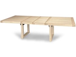Amish Crafted Solid Red Leafy Maple Wood Trestle Extension Table in Elegance Finish