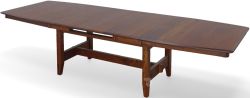 Amish Crafted Solid Character Cherry Wood 118" Long Shenandoah Trestle Extension Table in Michaels Finish