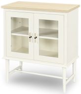 Sungkai Wood 2 Door Chateau Blanc Console in White & Natural