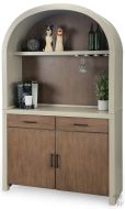 Mahogany Wood Arch Coffee & Wine Bar In Pavestone & Buckskin Finish