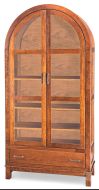 Amish Crafted Solid Cherry Wood Arch Door Display Cabinet