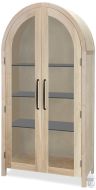 Amish Crafted Solid Red Leafy Maple Wood Curved Curio Cabinet in Elegance Finish
