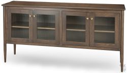 Amish Crafted Solid Maple Wood Tate Credenza with Glass Doors in Rawhide Finish