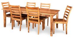 Solid Sheesham Wood Sonora Dining Table and Chair Set in Harvest Finish
