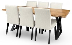 Solid Sheesham Manzanita 82" Live Edge Dining Table & Chair Set