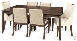 Amish Crafted Solid Maple Tate Extension Table & 6 Chair Set in Rawhide Finish