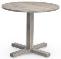 Custom Built Solid Brown Maple Wood Amish Crafted Rando 36" Round Pedestal Table in Driftwood Finish