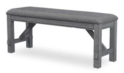 Solid Parawood Wood Newport Bench in Smokey Grey Finish