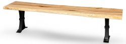 Amish Crafted Solid Rustic Maple Live Edge Bench with Atlas Iron Base