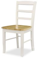 Solid Parawood Wood Madrid Side Chair in Natural & White Finish