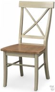 Solid Parawood Wood X-Back Side Chair in Hickory & Stone Finish