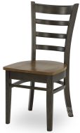 Solid Parawood Wood Emily Side Chair in Hickory & Coal Finish 