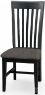 Solid Parawood Wood Mission Side Chair in Coal & Black Finish