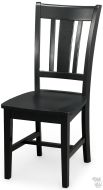 Solid Parawood Wood San Remo Side Chair in Black Finish