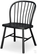Amish Crafted Solid Maple Wood Round Back Spindle Side Chair in Black Finish