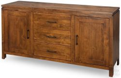 Solid Alder Wood 2 West 60" Television Stand in Tuscan Brown Finish