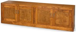 California Made Alder Wood Huntington 78" TV Stand Console with Soundbar in Hazelnut Finish