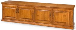 California Made Alder Wood Traditional 85" TV Stand Console with Soundbar in Hazelnut Finish