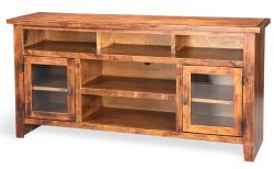 Knotty Alder Wood Alder Grove 65" Console in Fruitwood Finish
