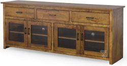 California Made Rustic Maple Wood 73" Television Stand in Coffee Finish