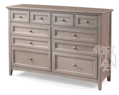 Alder Wood McKenzie 10 Drawer Dresser in Fieldstone