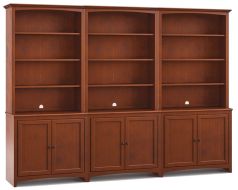 Alder Wood McKenzie 110"W Modular Bookcase Dream Wall Unit