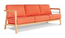 Solid Teak Wood Outdoor Deep Seating Aalto Sofa with Sunbrella