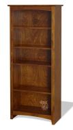 Solid Alder Wood Shaker Bookcase 24" x 60" in Vintage Cherry Finish
