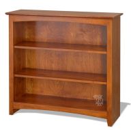Solid Alder Wood Shaker Bookcase 36" x 36" in Antique Cherry Finish