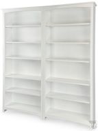 Solid Alder Wood 2 Piece Shaker Bookcase Wall Unit in Snow White Finish