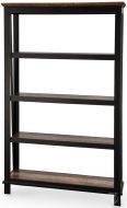 Solid Pine Wood Rustic Loft Brown Open Back and Open Sides Bookcase
