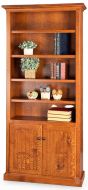 Amish Crafted Solid Rustic Quartersawn White Oak Wood Country Lane Bookcase with Lower Doors