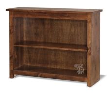 California Made Rustic Knotty Alder Wood 36"w x 30"h Bookcase in Coffee Finish