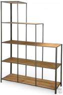 Solid Acacia Wood & Iron Stair Step Bookcase