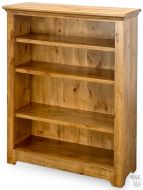 California Made Solid Knotty Alder Deluxe Classic Bookcase in Naked Glazed Finish