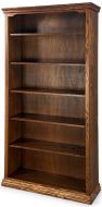 California Made Oak Wood Traditional Bookcase 36"w x 72"h in Coffee Finish