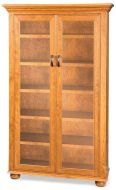 Amish Crafted Solid Rustic Cherry Wood Bennington Bookcase with Full Glass Doors