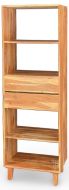 Solid Acacia Wood Tall Bookcase With Drawers